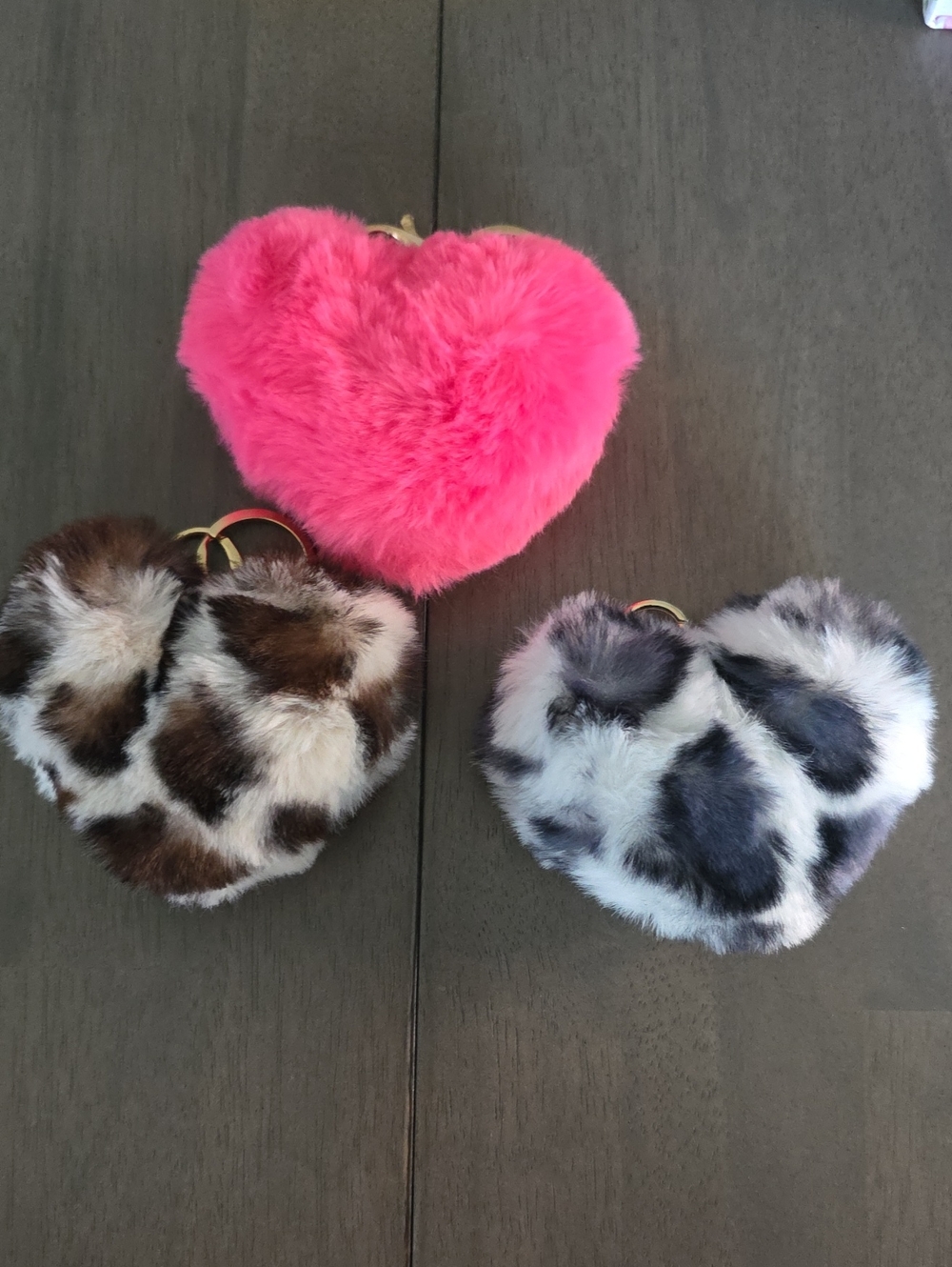 Fluffy Heart Keychain/Bag Charm